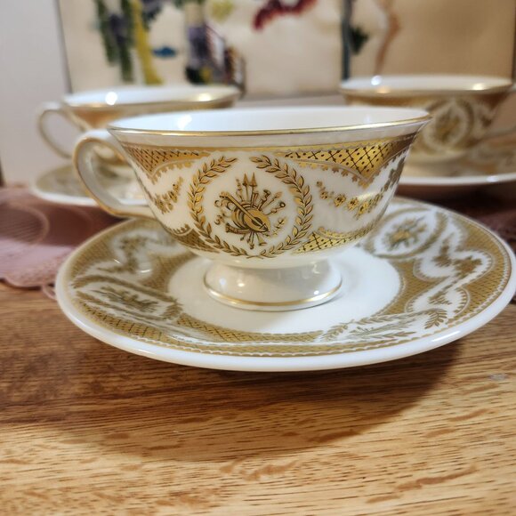 Castleton China Majestic Tea Cup & Saucer Set Gold Trim Vintage Elegant Gold Set - Picture 7 of 7